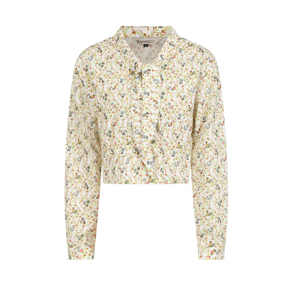 Banned - Cherry Squirrel Chemisier - Blanc